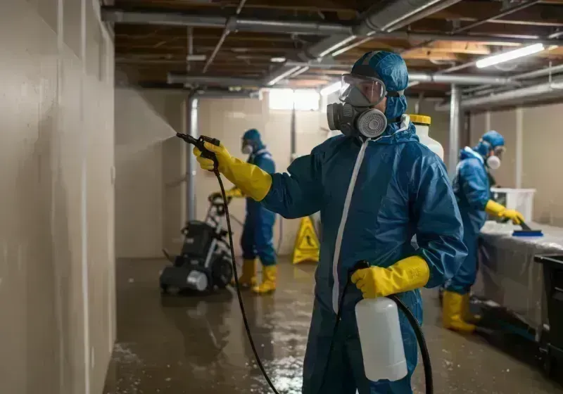 Basement Sanitization and Antimicrobial Treatment process in Bolingbrook, IL